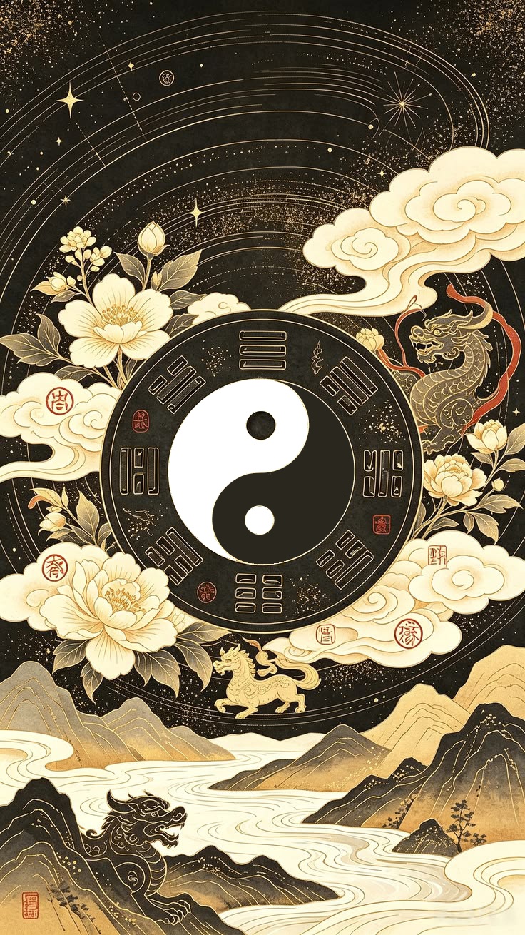 Bagua and yin yang symbol of Daoist energetic medicine