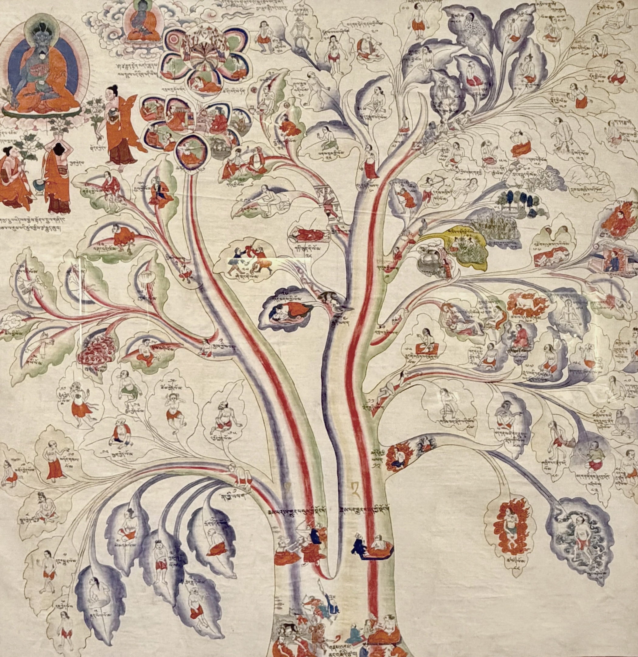 Traditional medicine tree painting, its branches mapping the roots and pathways of diagnosis and healing taught in Shamanic Chinese Medicine